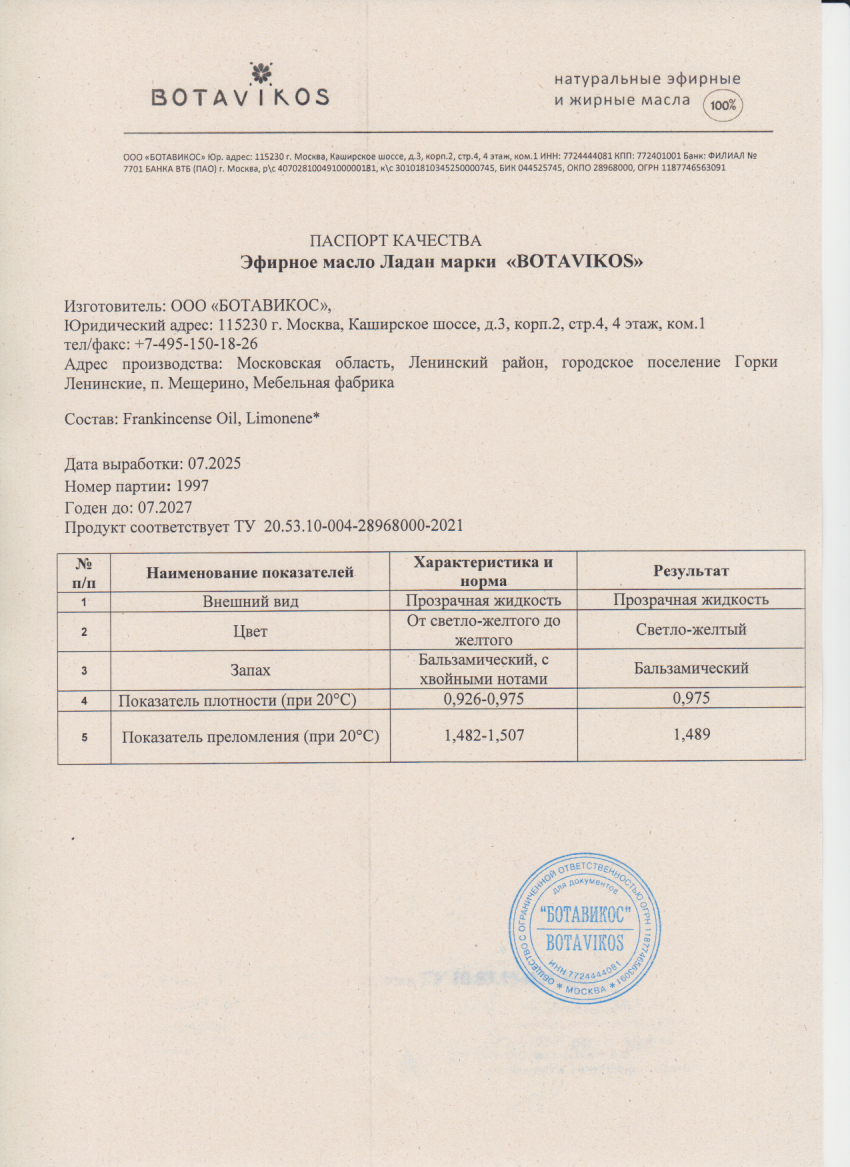 Паспорт №072025